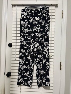 Simply Vera Vera Wang Black & White Floral Wide-Leg Pants